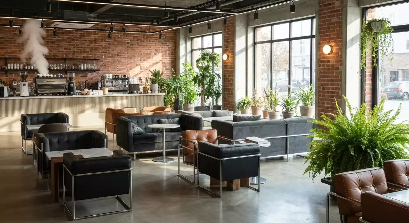 Cozy and inviting cafe interior at Avocados Perth with natural light and comfortable seating