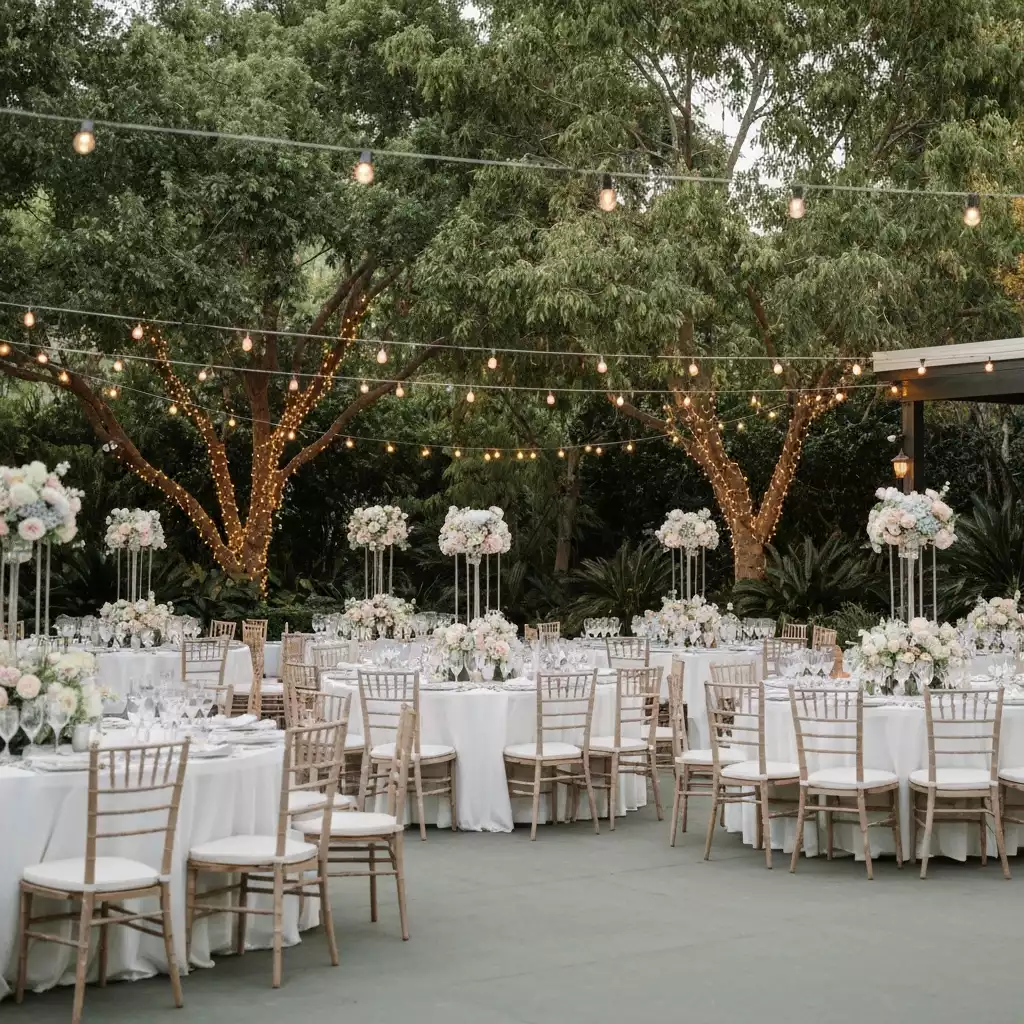 Beautiful wedding venue setup at Avocados Perth